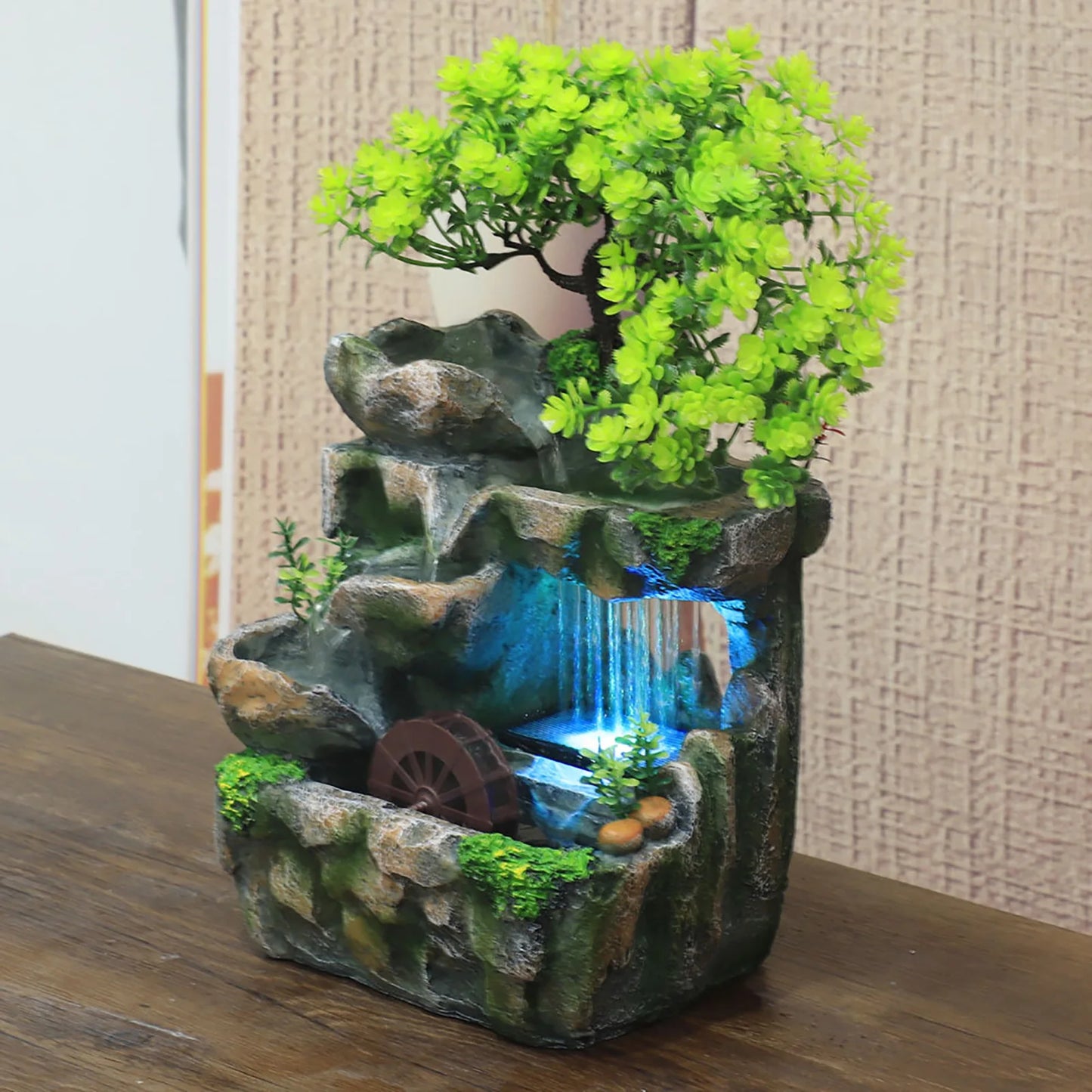 Indoor Room Fountain With Color Changing LED Lights