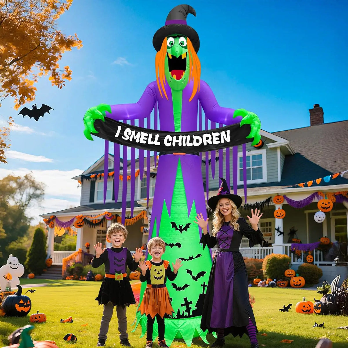 SHXI Halloween Inflatable Witch Outdoor Decoration With LED Lights