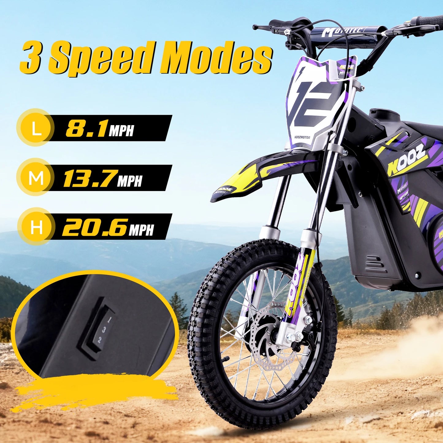KOOZ HP112E Pro 36V 1000W Electric Dirt Bike For Kids