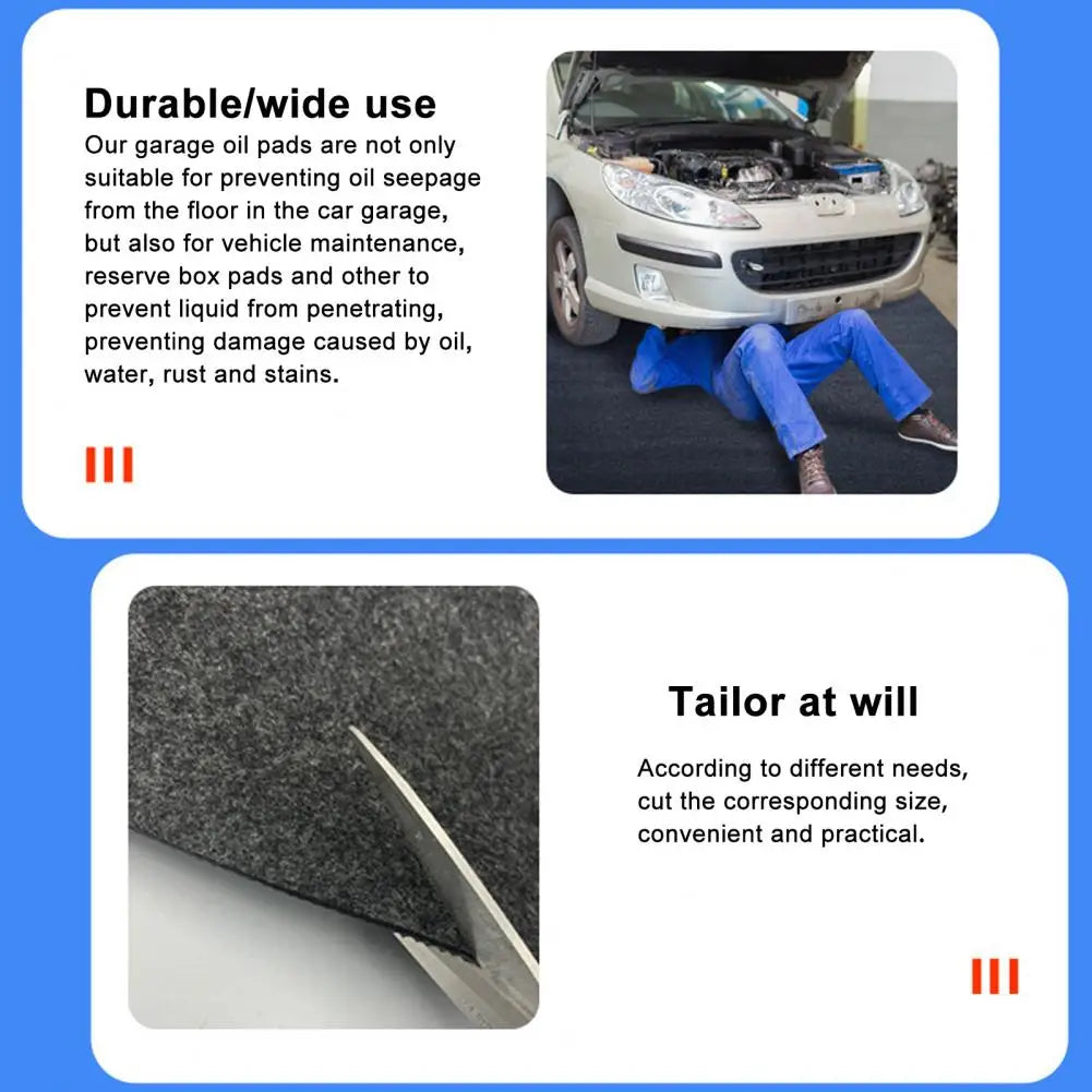 Rectangle Garage Floor Mat Under Car Oil Spill Absorbent Parking