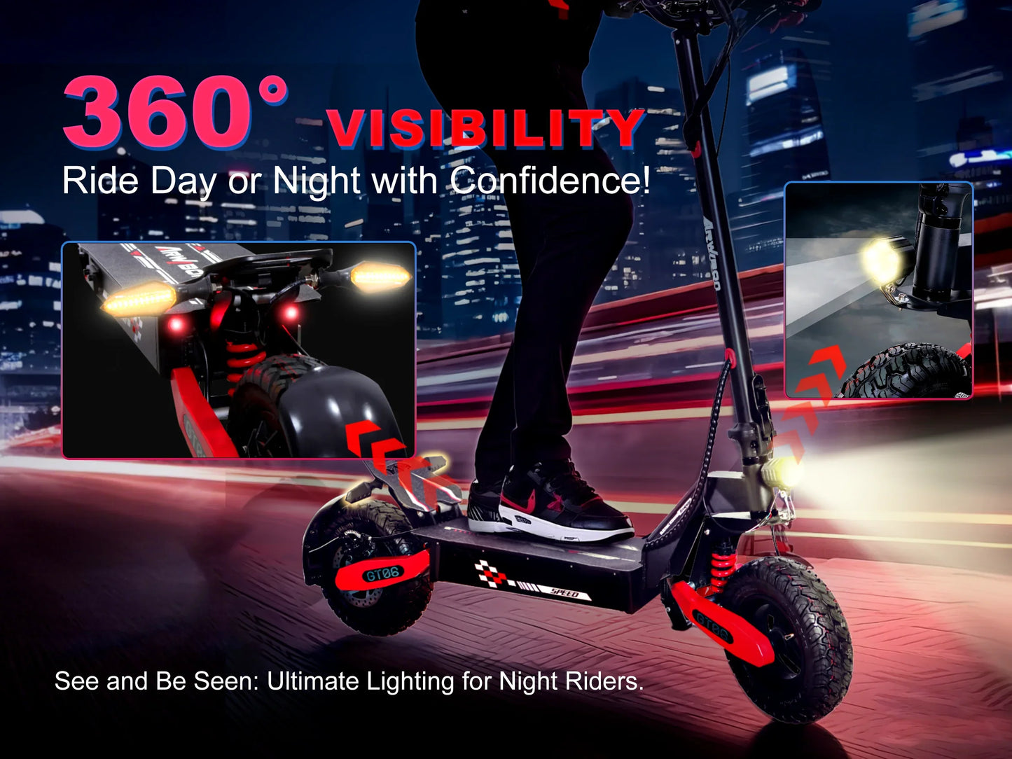 Arwibon Foldable Electric Scooter With 1200W Motor And Off Road Tires