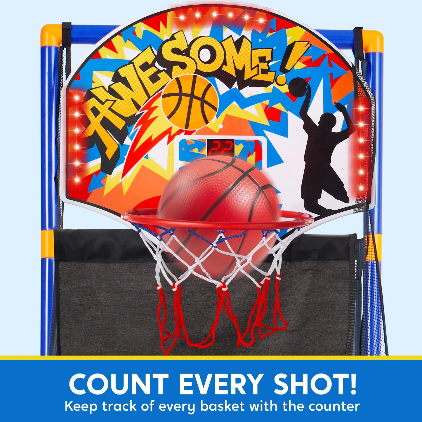 Joyfy LED Scoring Arcade Basketball Game With Adjustable Stand
