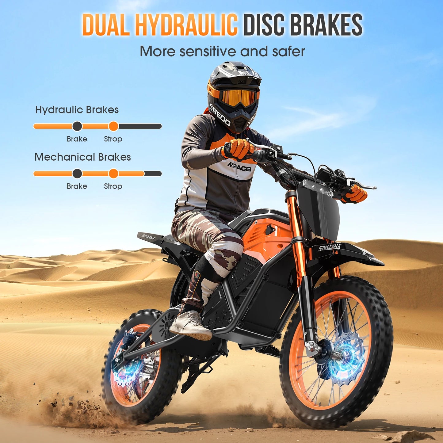 Eilleo Spacewalk EB007 48V Electric Dirt Bike 3000W Peak 37.5MPH
