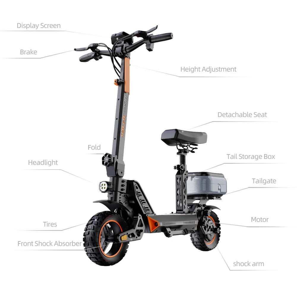 Ruitoo M4Max 1000W Electric Scooter 48V 50-55km Range