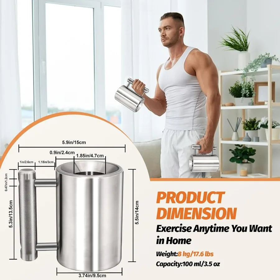 Heavy Coffee Mug Challenge 304 Stainless Steel Dumbbell Cups For Training