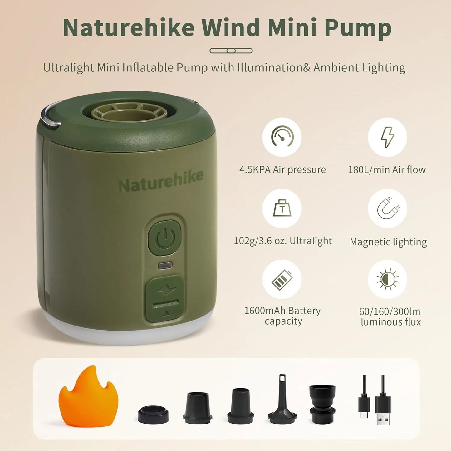 Naturehike Portable Electric Air Pump For Outdoor Camping
