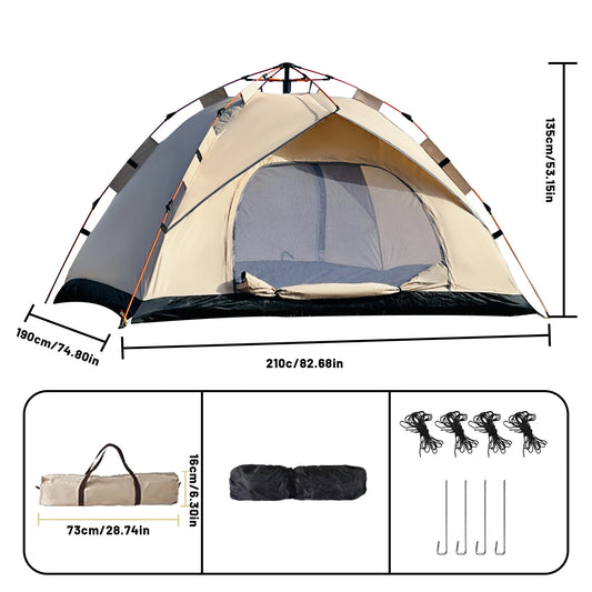 Pakicetus 3-4 Person Windproof Camping Tent Easy Setup for Family Outdoor