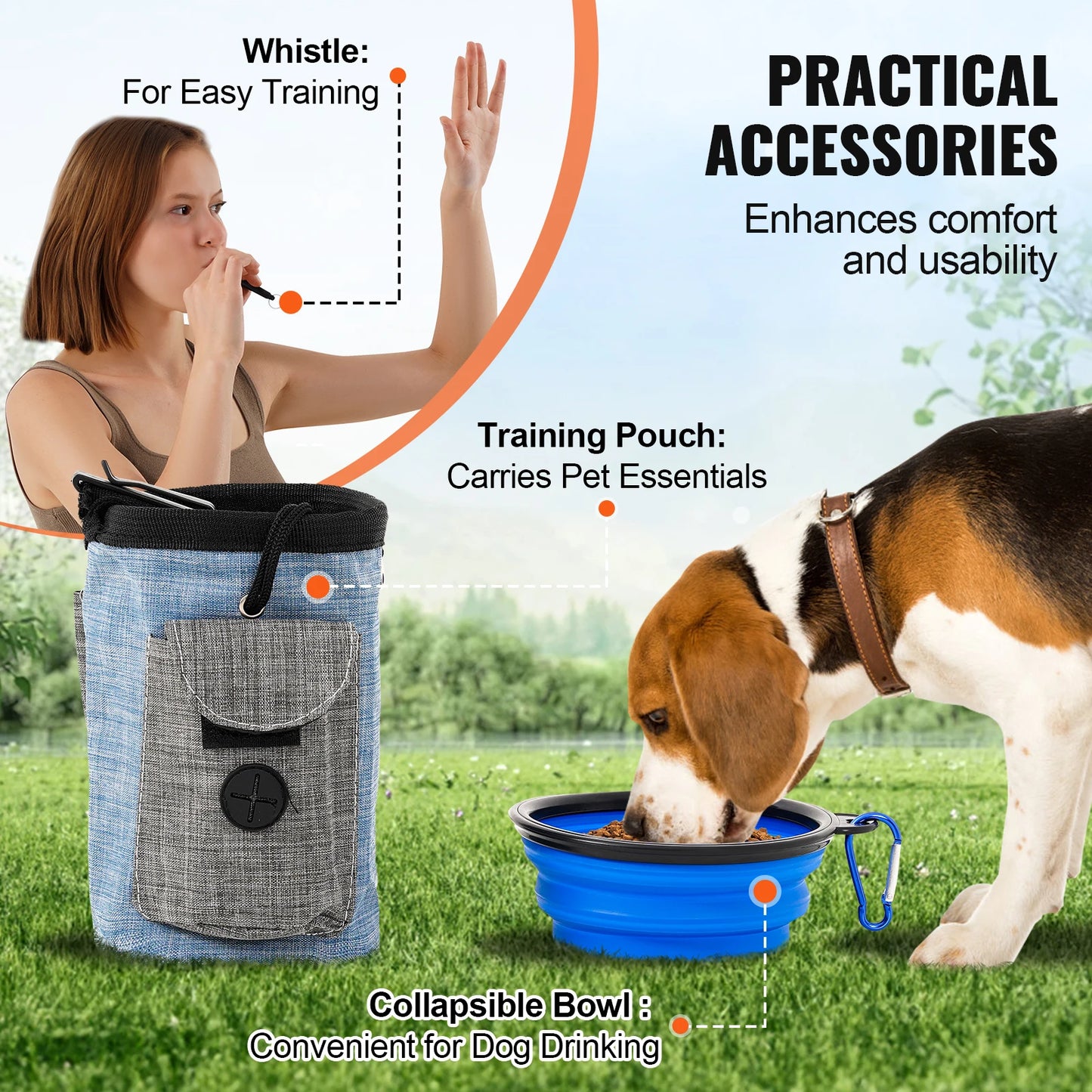 Dog Agility Training Equipment Kit 5Piece Set With Adjustable Hurdles
