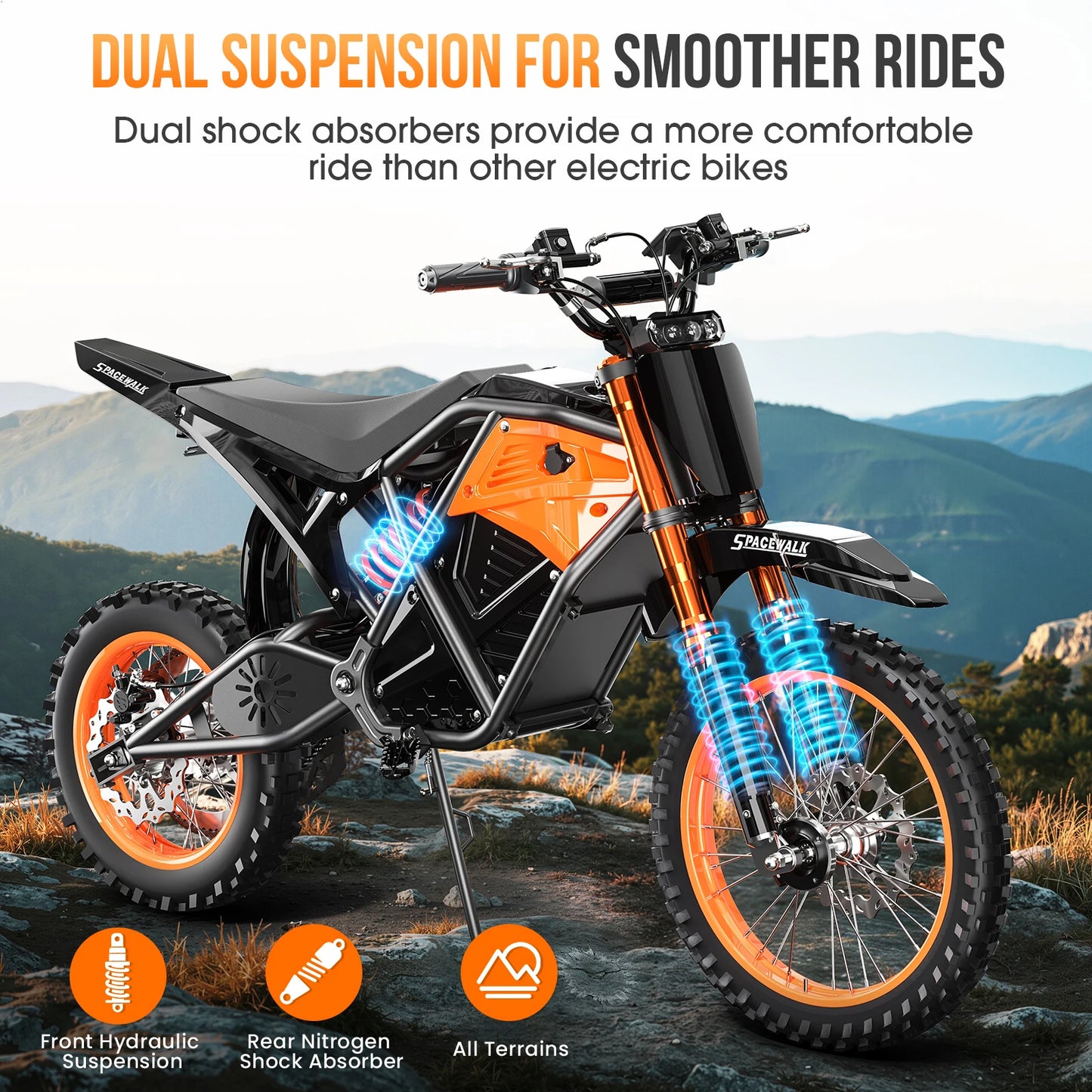 Eilleo Spacewalk EB007 48V Electric Dirt Bike 3000W Peak 37.5MPH