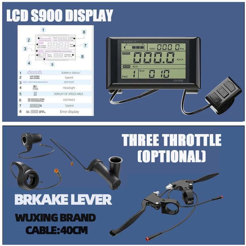 Jueshuai 48V 500W Ebike Conversion Kit Brushless Hub Motor Battery