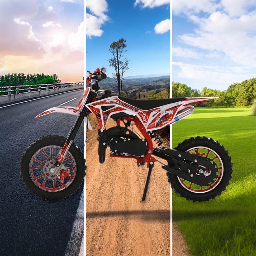 49cc 2 Stroke Kids Dirt Bike Gas Powered Off Road Mini Motorcycle Disc Brakes