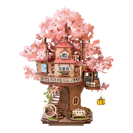 Robotime Rolife Sakura Tree House 3D Wooden Puzzle Kit With Swing