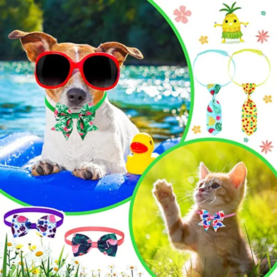 Dog Bow Tie Collars Polyester Adjustable For Pets Grooming
