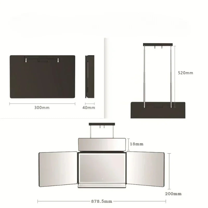 360 Degree Self Haircut Mirror With LED Lights 5 Way