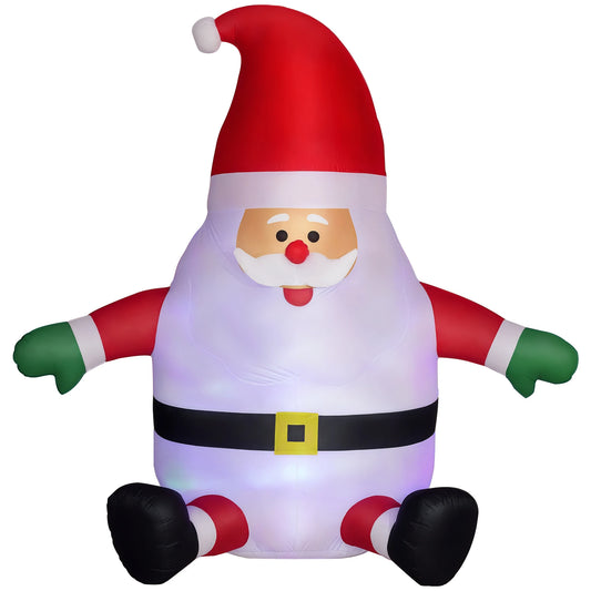 6' Inflatable Christmas Santa Claus with Rotating Magic Ball Light, Blow-Up Outdoor Yard Display for Lawn Garden Party