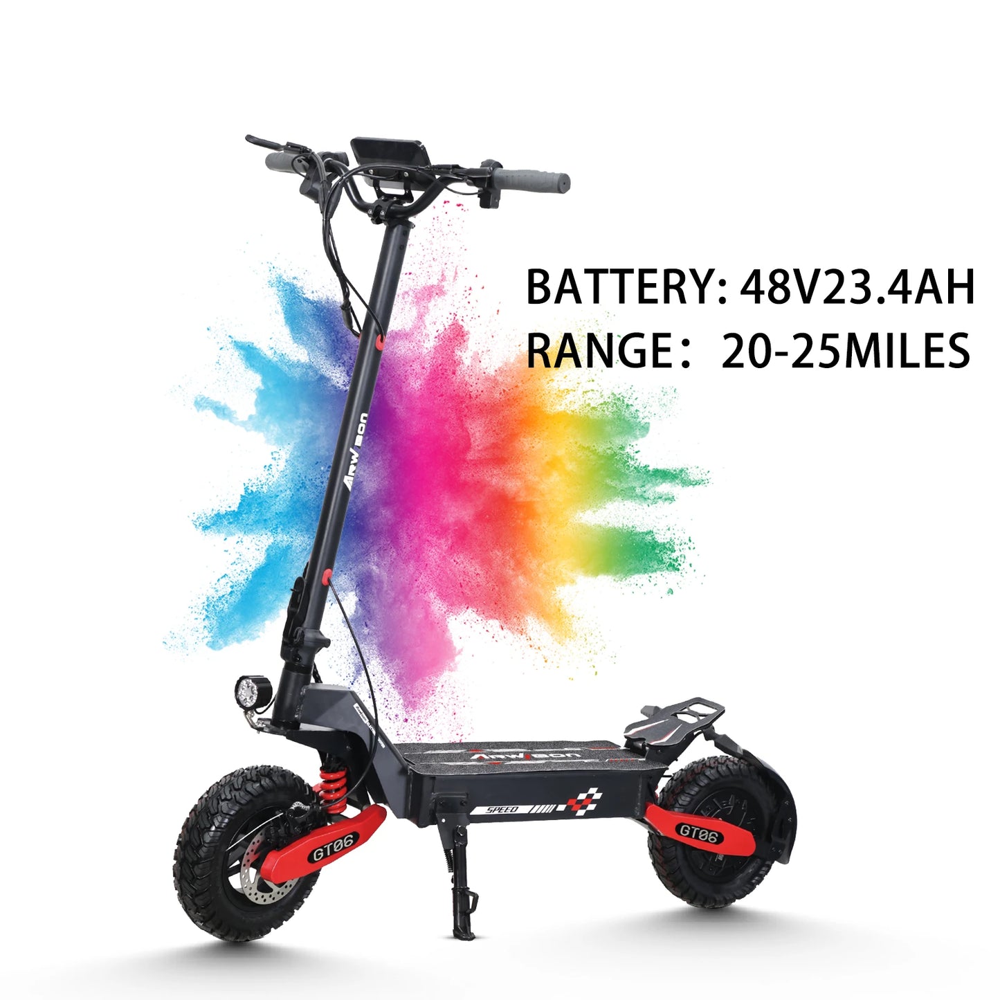 Arwibon Foldable Electric Scooter With 1200W Motor And Off Road Tires