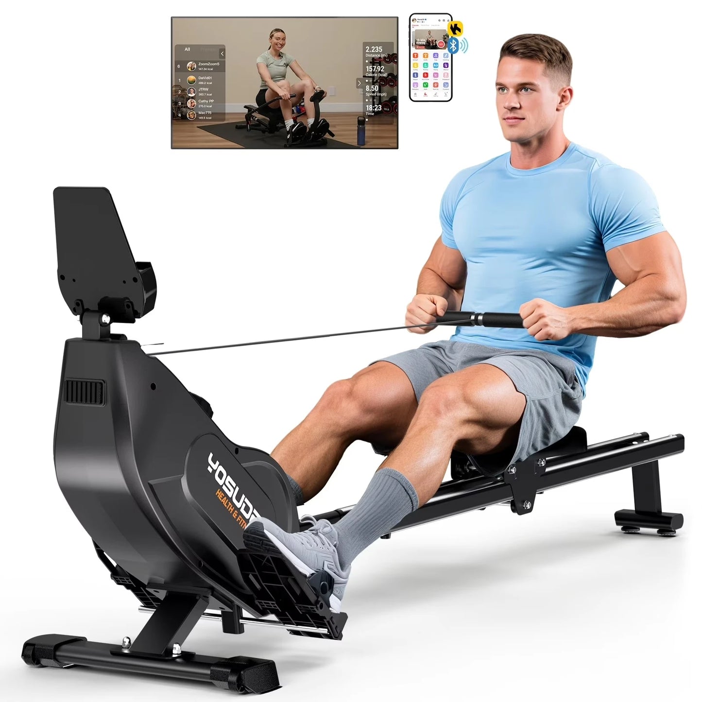 YOSUDA Magnetic Rowing Machine With Foldable Rower For Home Use