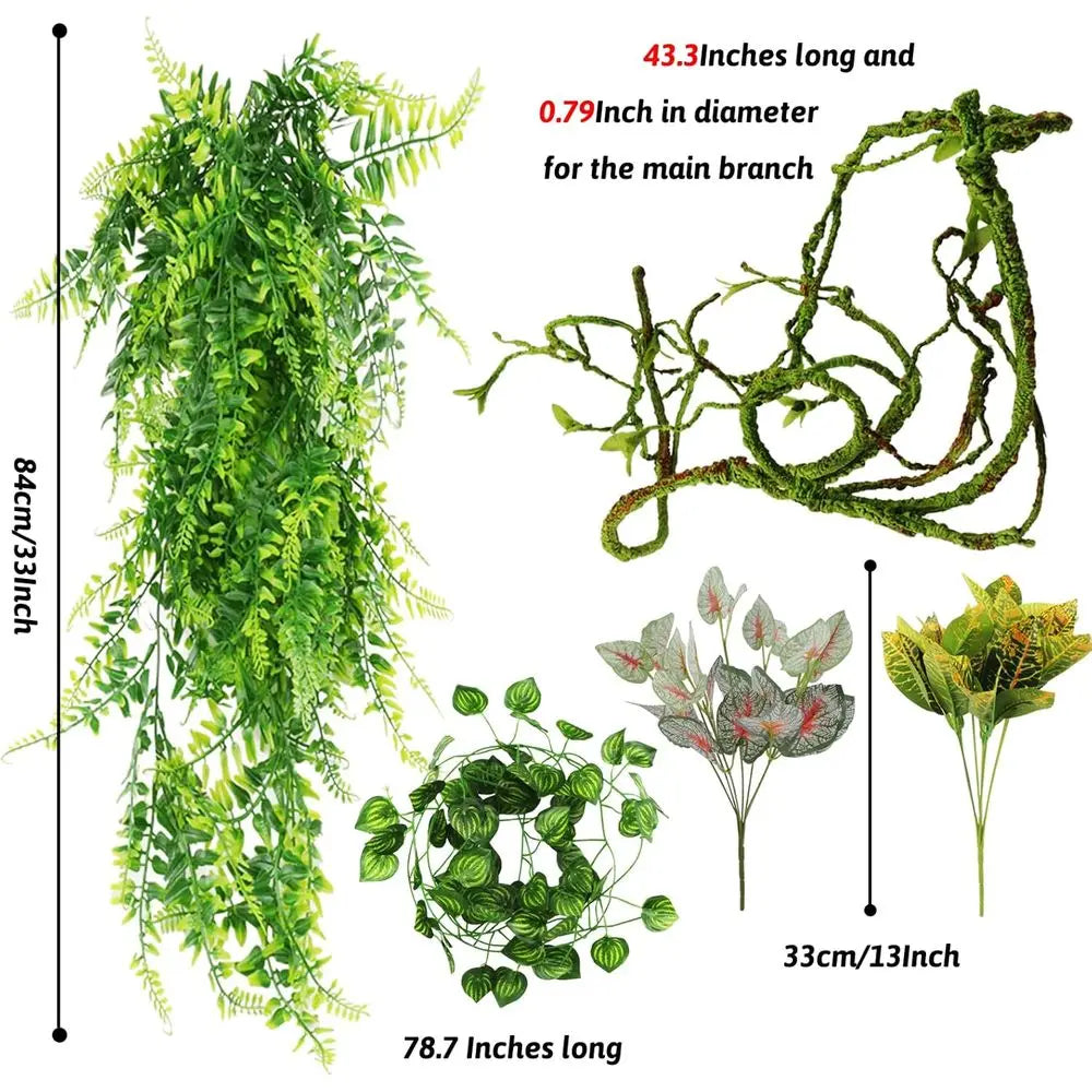Artificial Hanging Vines for Reptile Terrariums Bearded Dragon Accessories