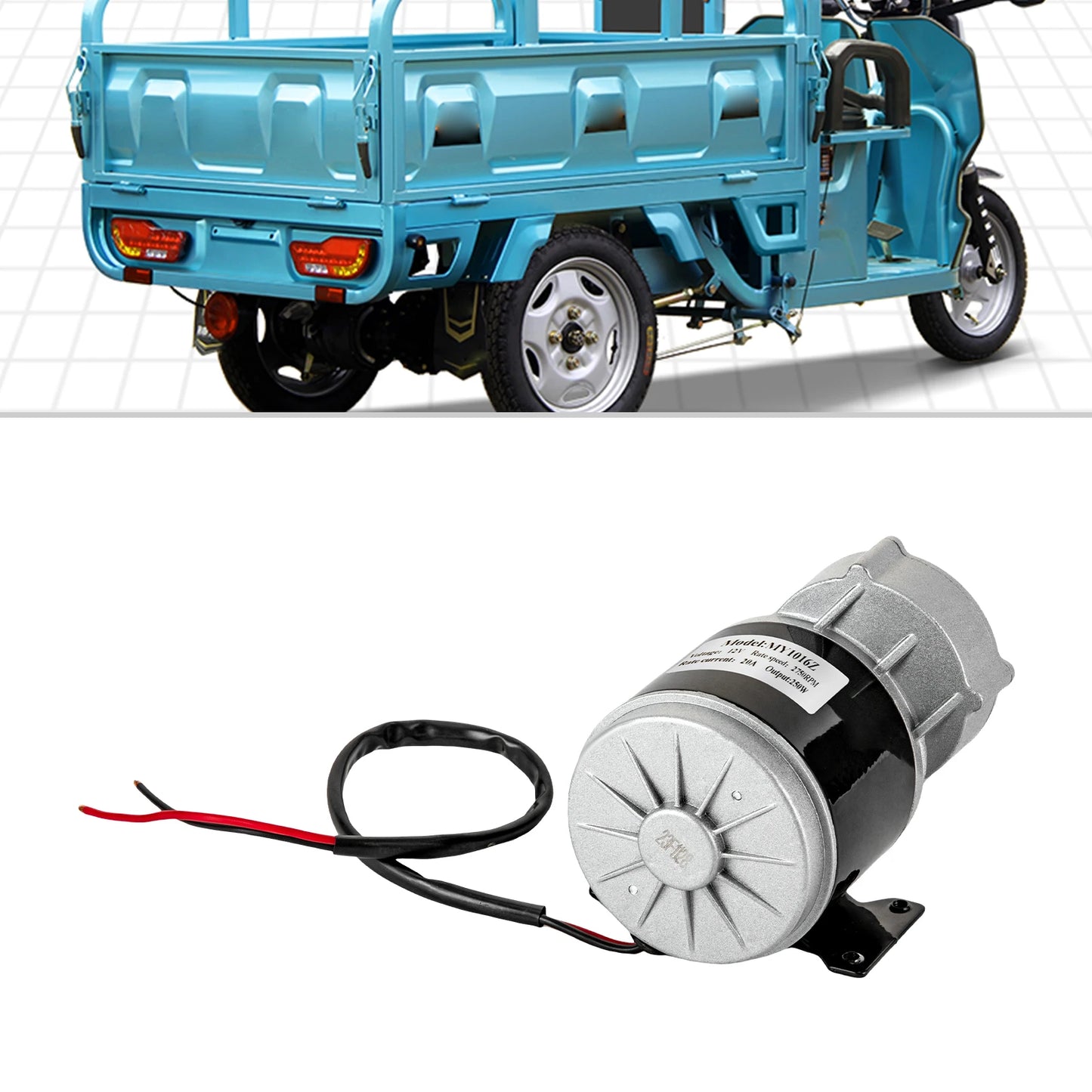 MY1016Z 250W 12V Gear Reduction Brushed DC Motor EBikes Scooters