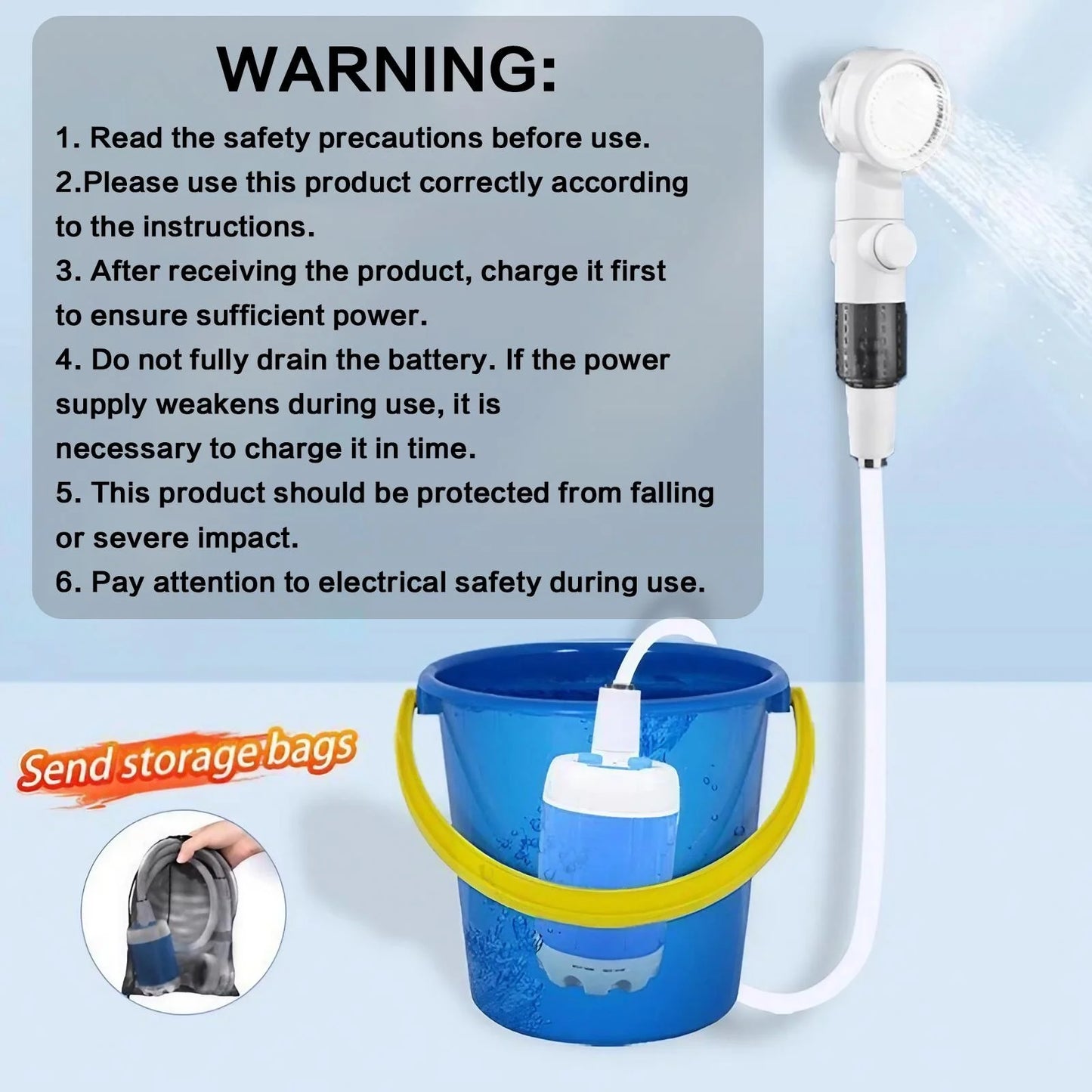Portable Rechargeable Handheld Shower Sprayer For Pets And Gardens