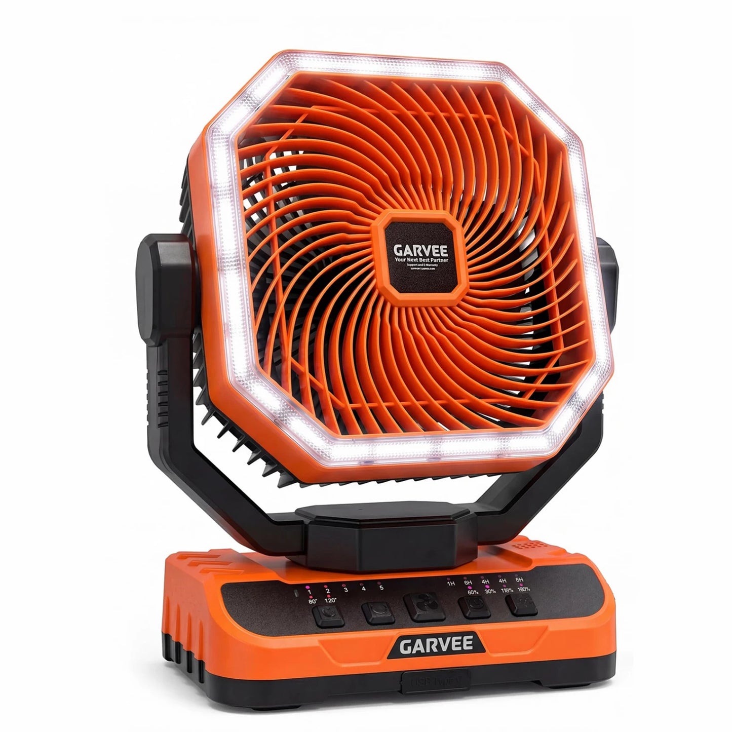 HiMISS Portable Camping Fan With Remote Timer And Led Light