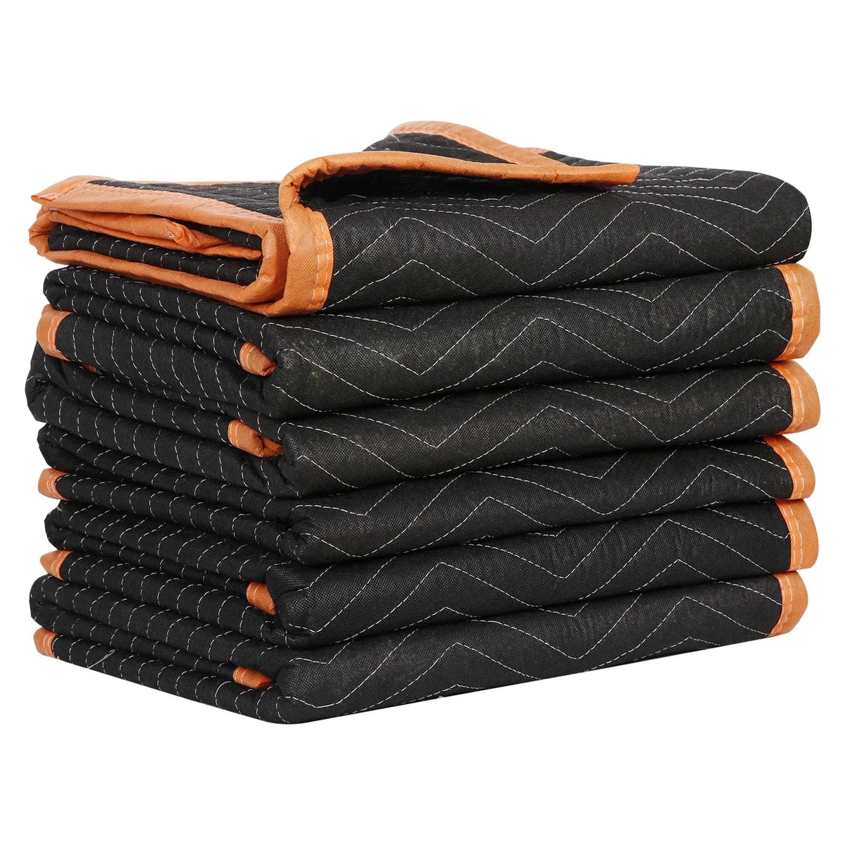 6 Pack Moving Blankets Quilted 40" x 72" Shipping Furniture Pads Black