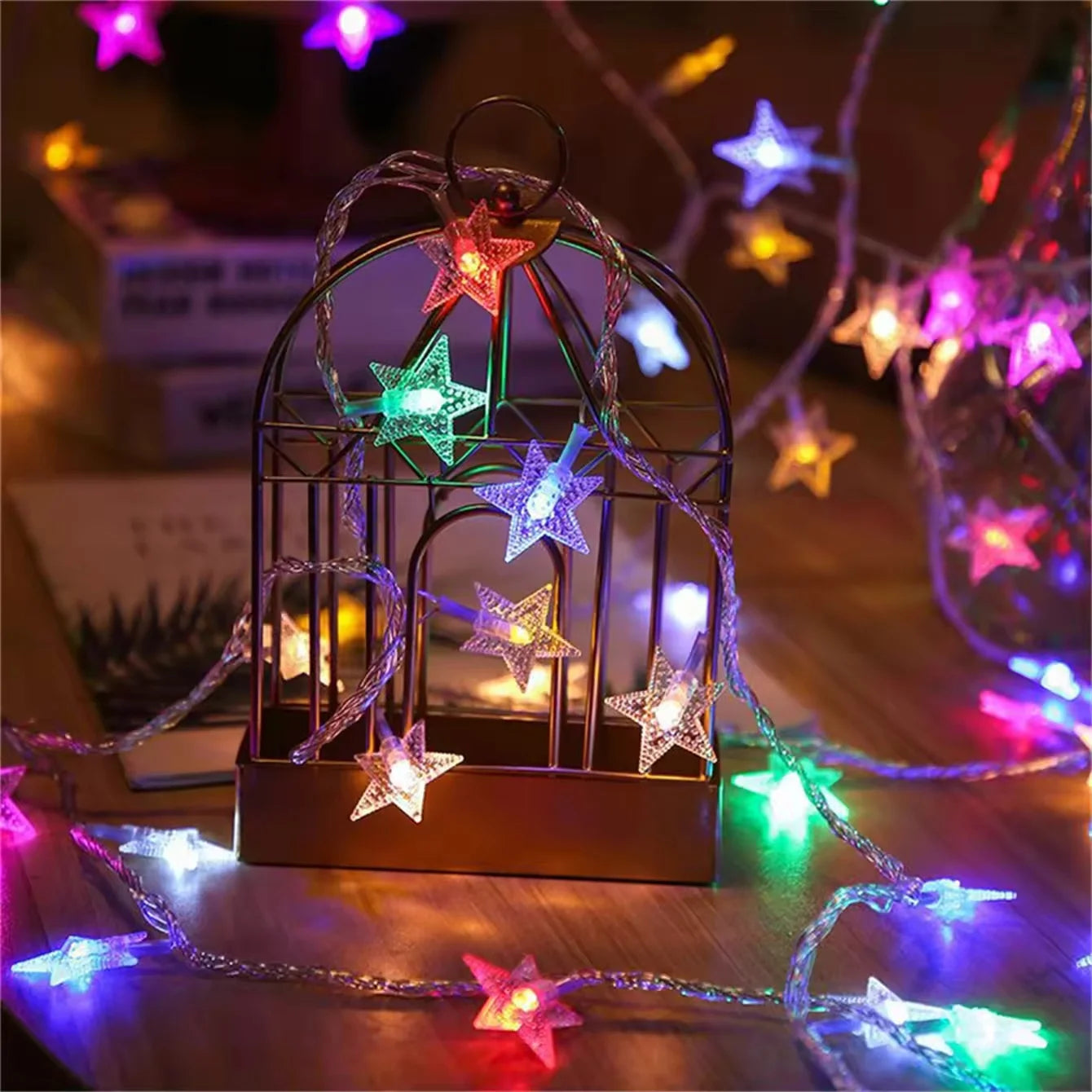 LED String Lights Outdoor Star Chain Lights Garland Lights Bulb Fairy Lights Party Home Wedding Garden Christmas Decor