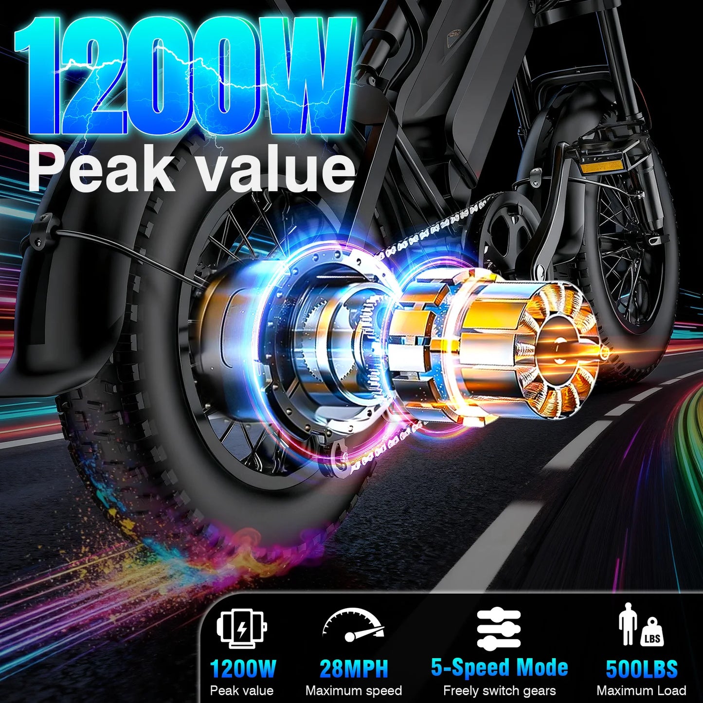 Terrosor Electric Mountain Bike 1000W Max Speed 28 MPH