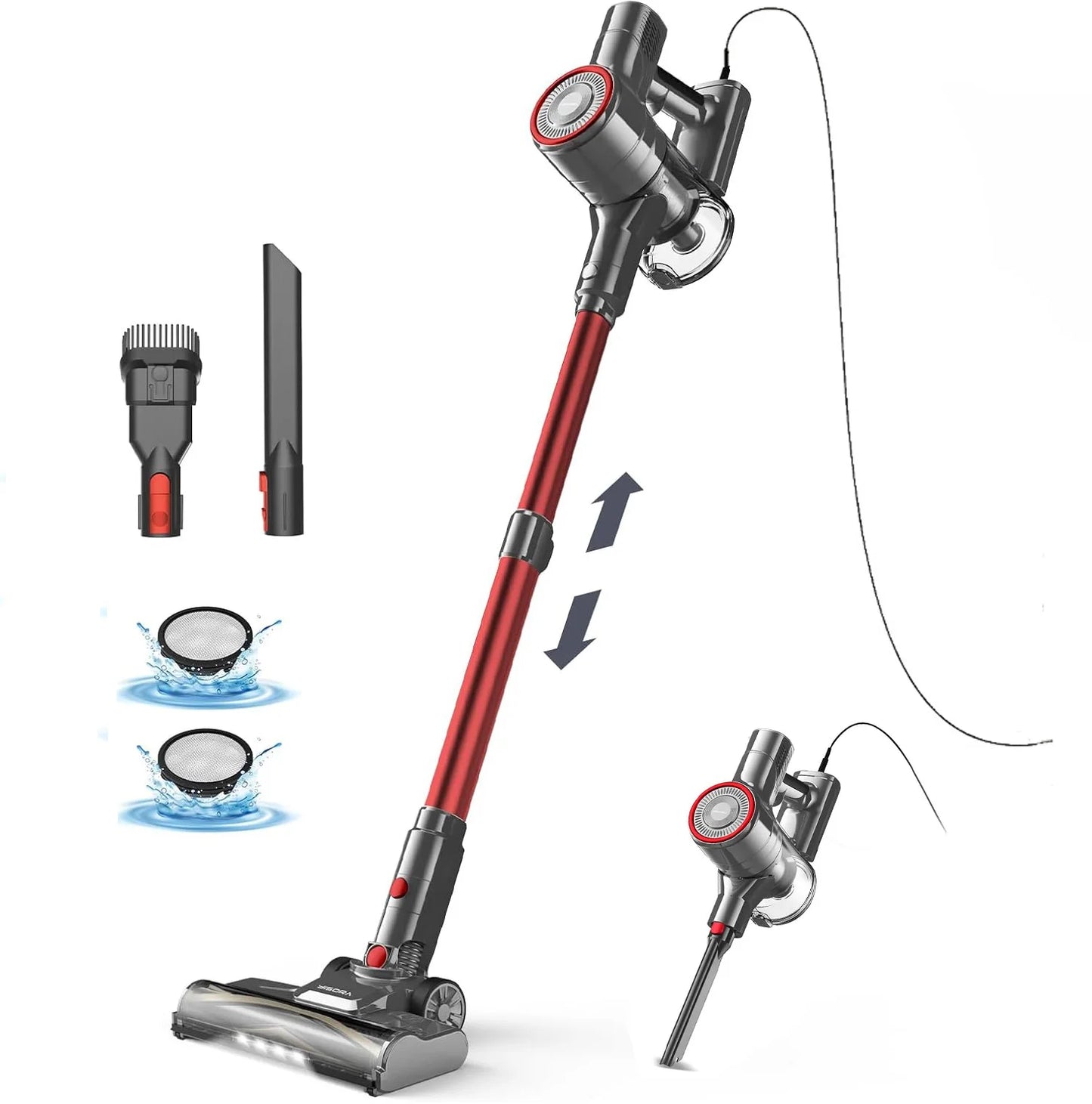 INSE Corded Vacuum Cleaner 600W 23KPa With Dry Floor Mode