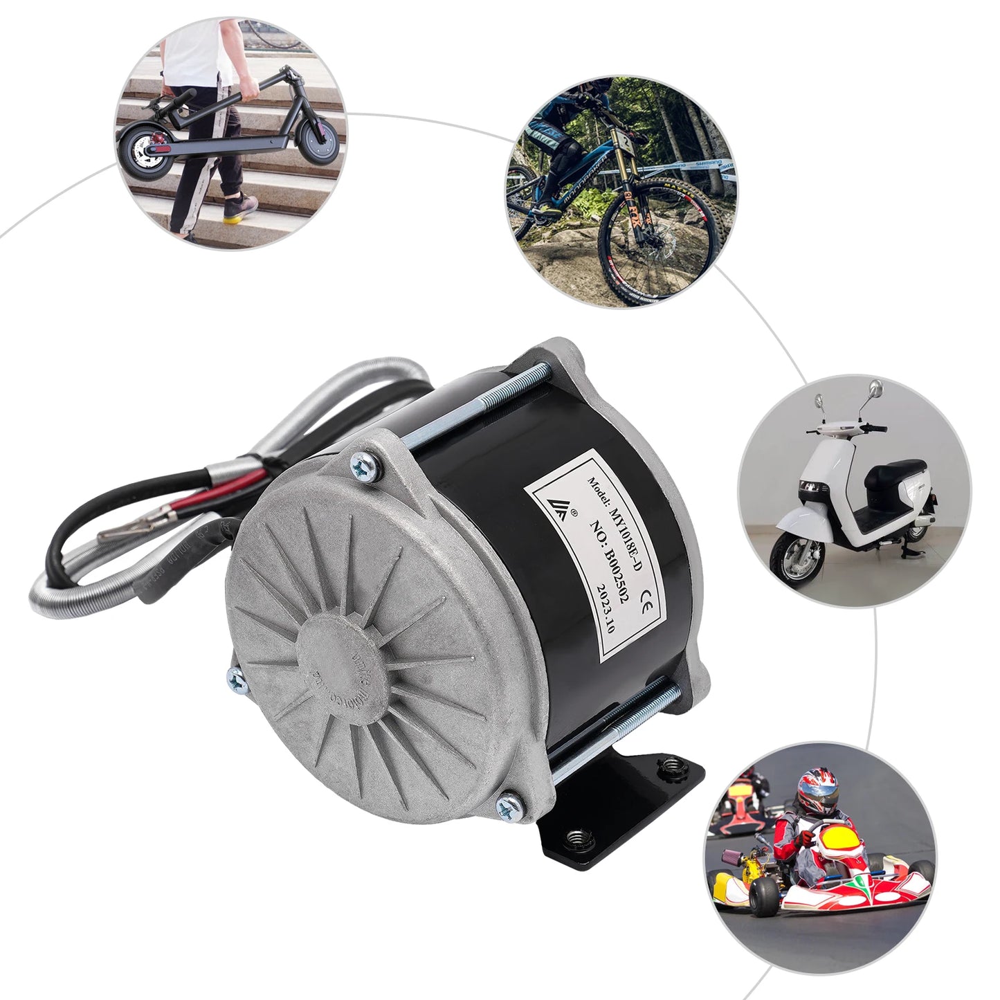 MY1018E D Brushed DC Motor 36V 500W For Electric Bikes