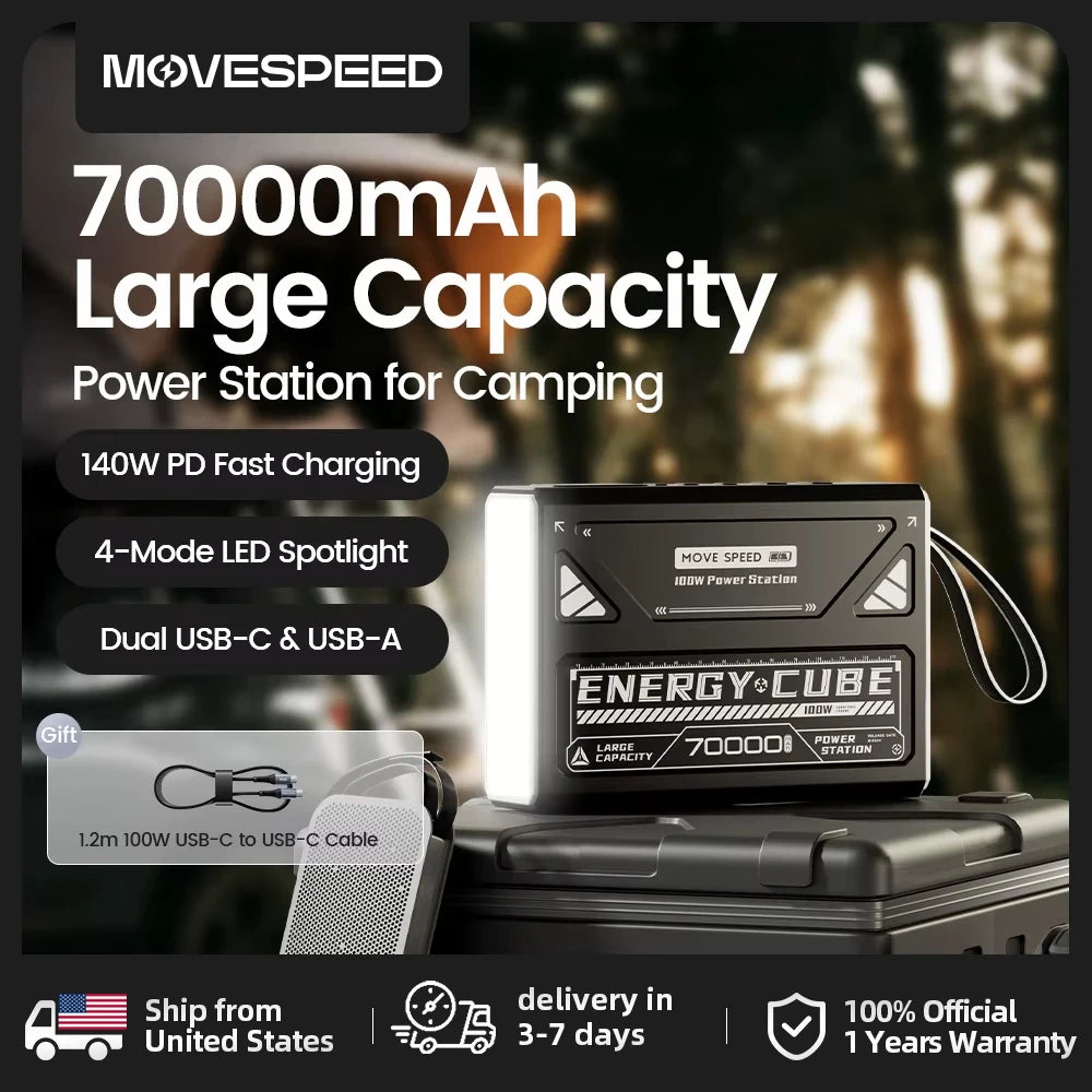 Rechargeable 70000mAh LED Camping Lantern Emergency Outdoor Lighting