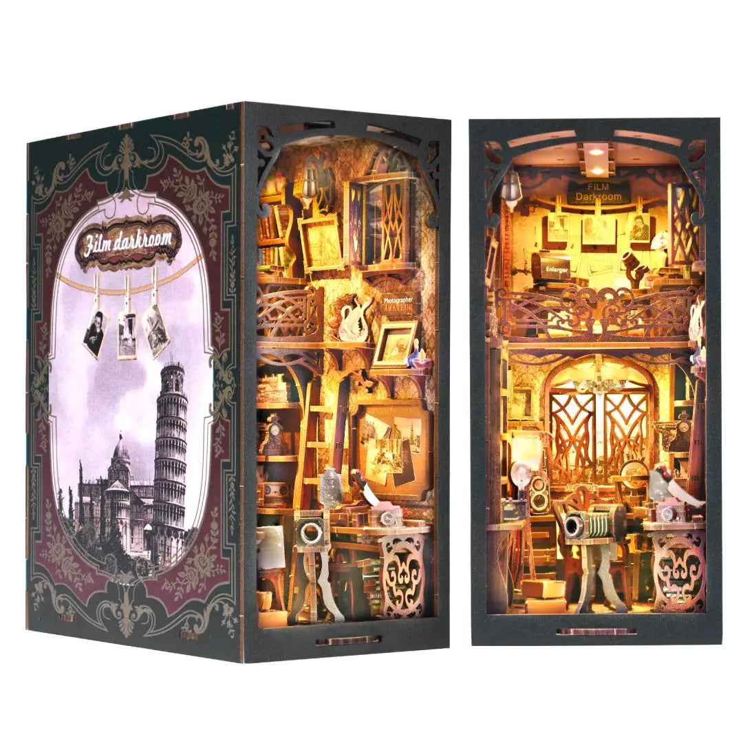DIY Book Nook Kit Wooden Miniature House For Bookshelf Decor