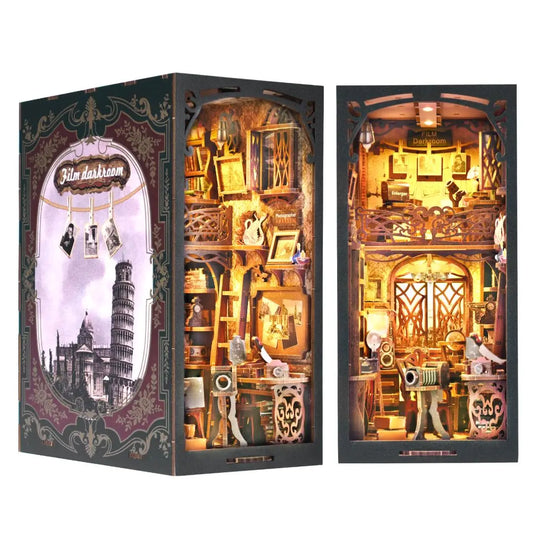 DIY Book Nook Kit Wooden Miniature House For Bookshelf Decor