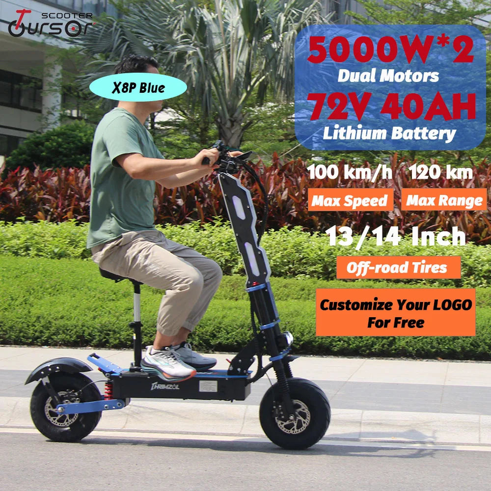 Upgraded 8000W Dual Motor Off-Road Electric Scooter