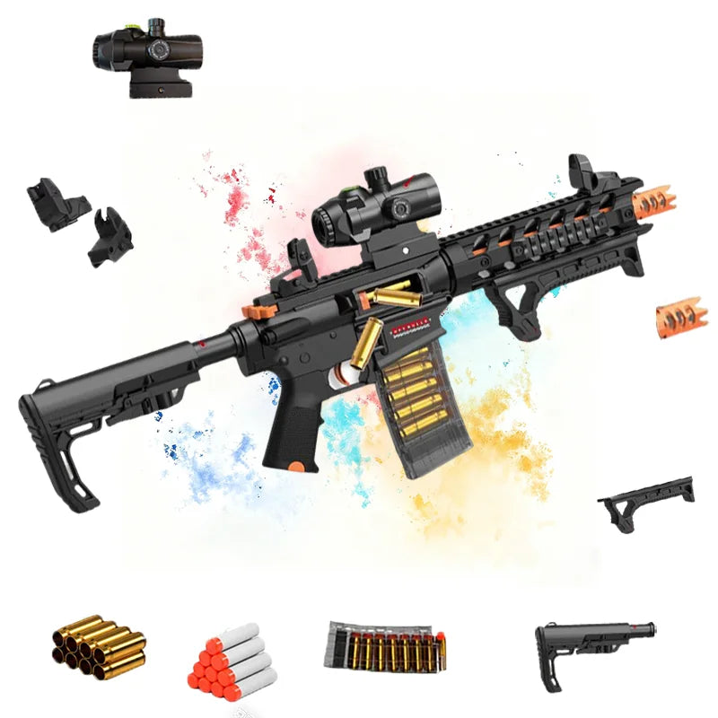 Creative toy gun, featuring stable shooting and balanced range and speed; the rechargeable design ensures long-lasting use, suit