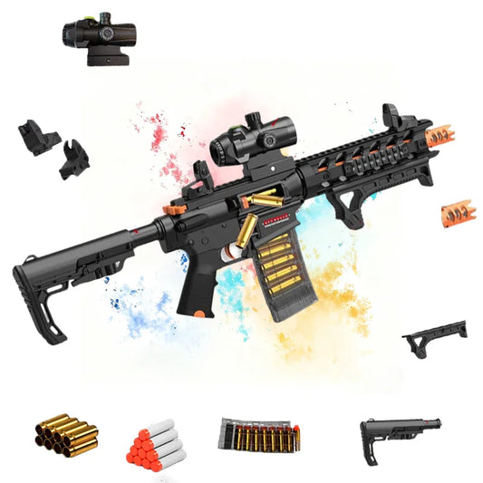Creative toy gun, featuring stable shooting and balanced range and speed; the rechargeable design ensures long-lasting use, suit