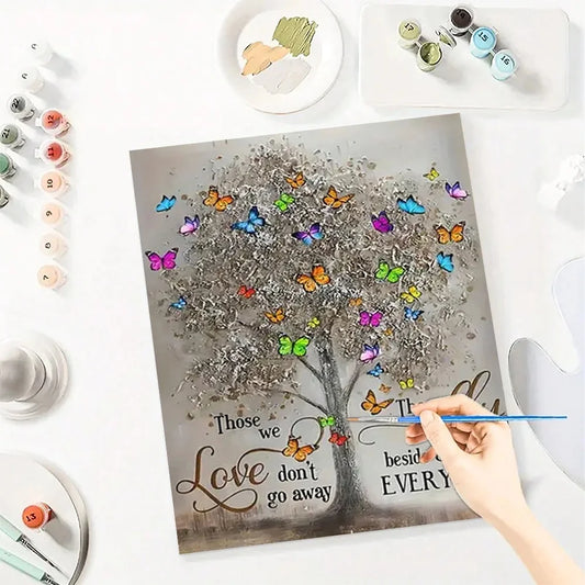 Tree Diy Art Paint By Numbers For Adult Butterfly Craft Kit HandPainted On Canvas Valentines Gift Home Decor