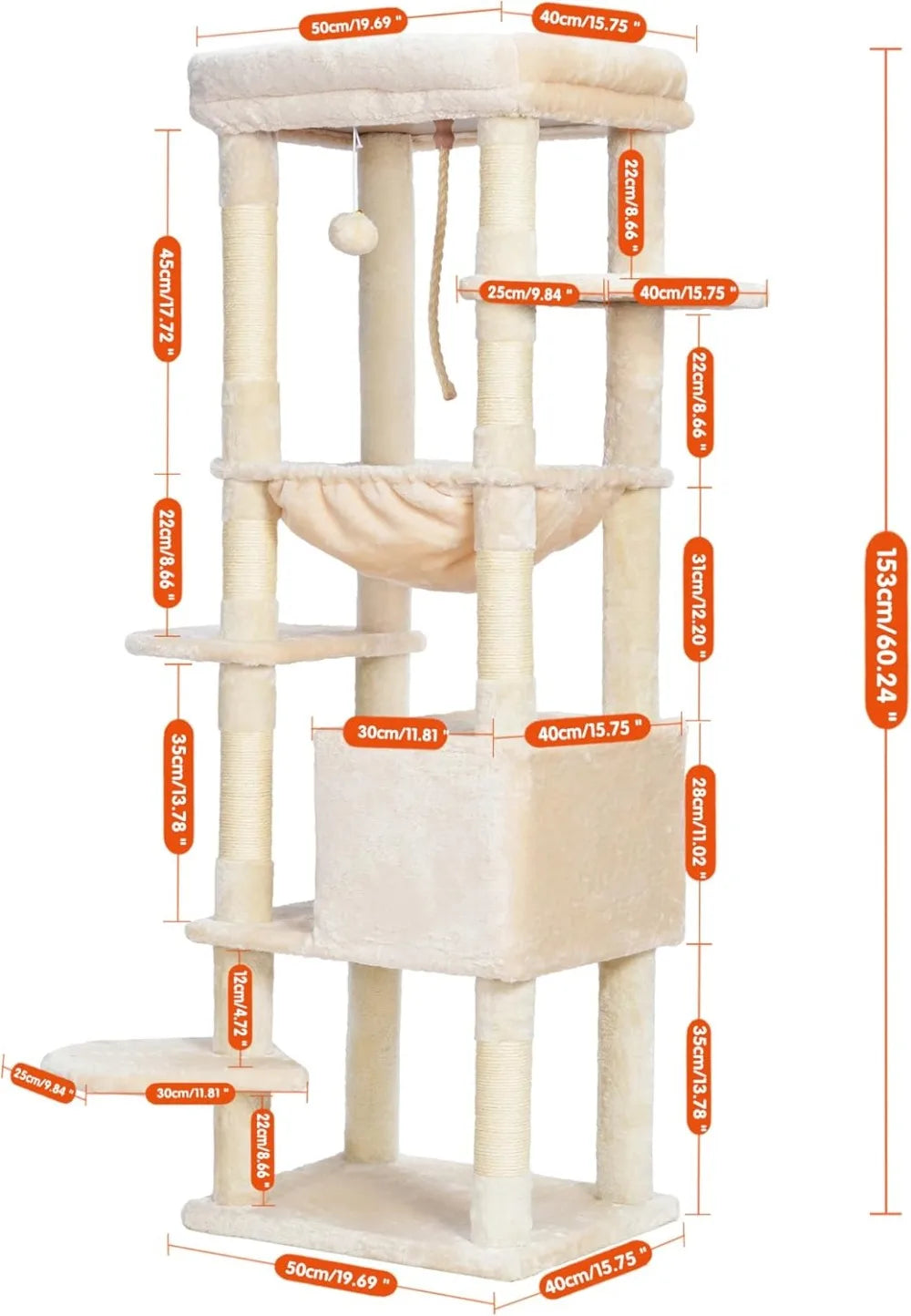 Cat Tree Heavy Duty Multi Level Plush Perch Indoor Cats