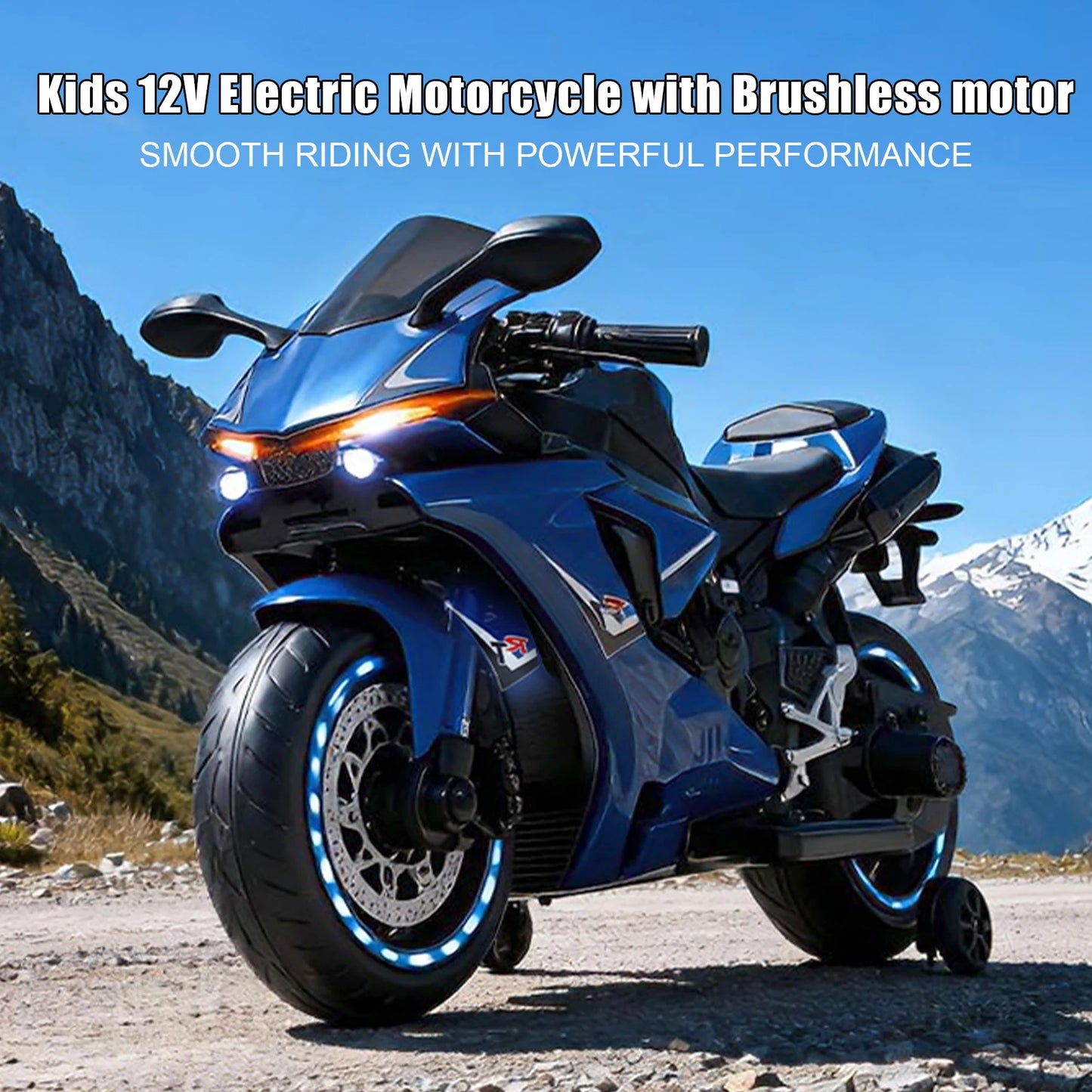 Electric Kids Dirt Bike Ride On Motorcycle With Auxiliary Wheels