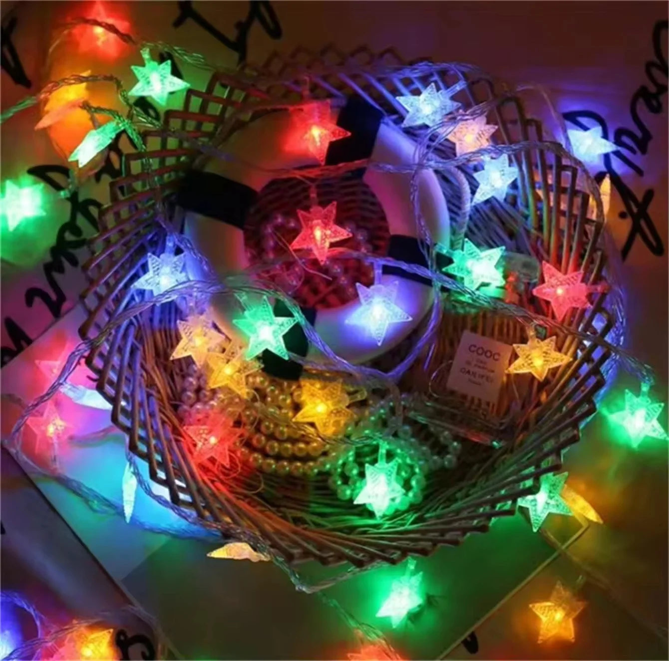 LED String Lights Outdoor Star Chain Lights Garland Lights Bulb Fairy Lights Party Home Wedding Garden Christmas Decor
