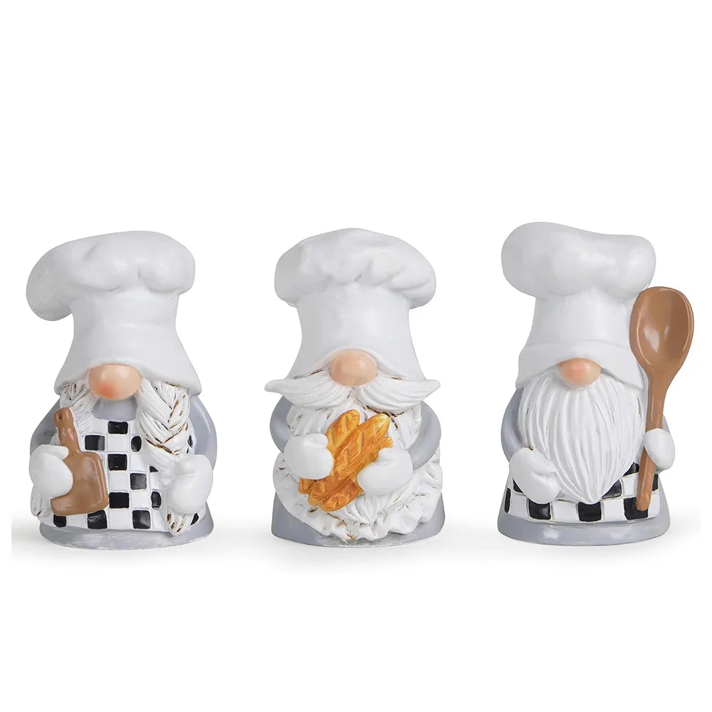 Hodao Resin Chef Gnome Figurine Set Kitchen Home Decor