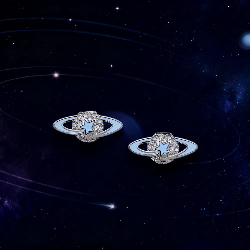 S925 Sterling Silver New DARLENE New Version Meteor Pentagram Earrings Women's Jewelry