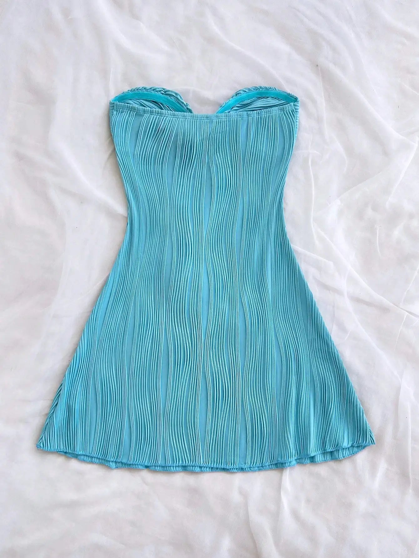 Strapless Twist Knot A-Line Dress For Summer Vacation