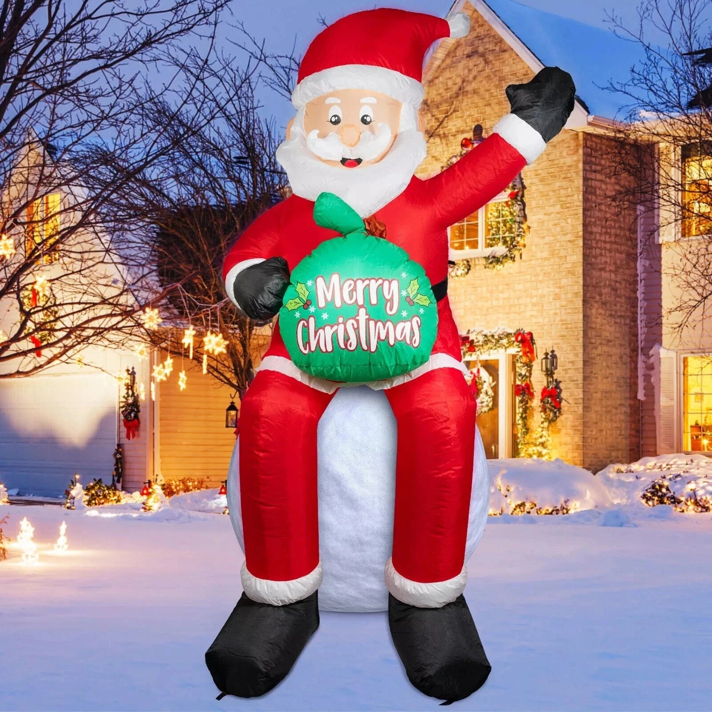 5.6FT Inflatable Christmas Santa Claus Decoration LED Home Ornament Christmas Gifts Supplies Toy Xmas Yard Decor