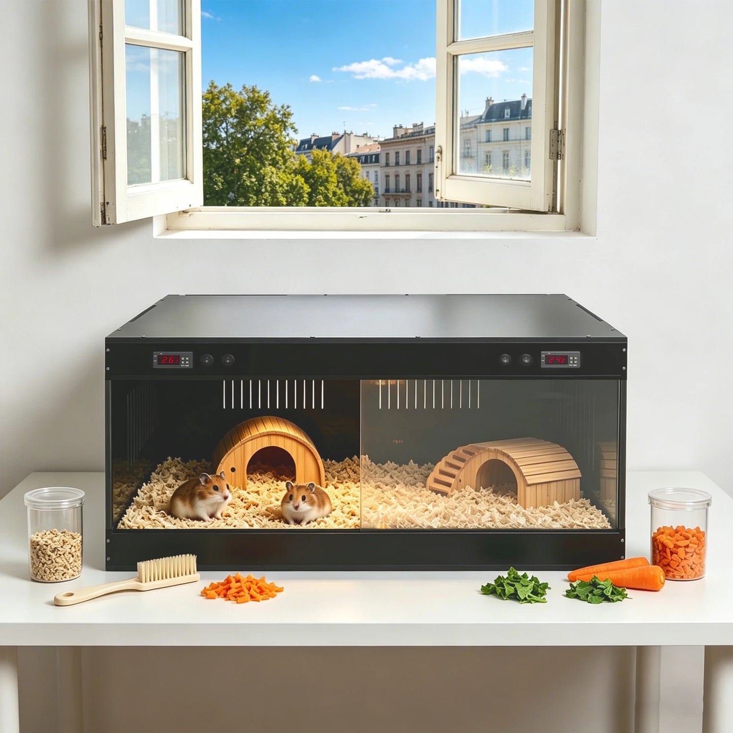 PVC Reptile Terrarium With Temperature Controller And E27 Bulb Holders