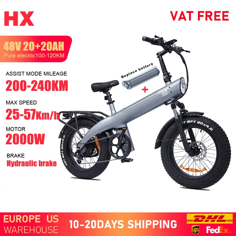 HX Q3 2000W Electric Bike 48V 20Ah Fat Tire OffRoad