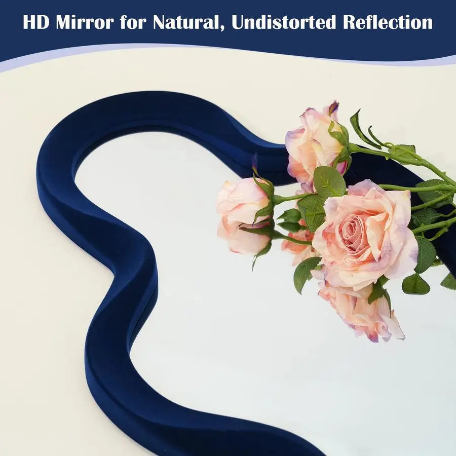 Cloud Wall Mirror With Soft Flocking Finish Bedroom Decor