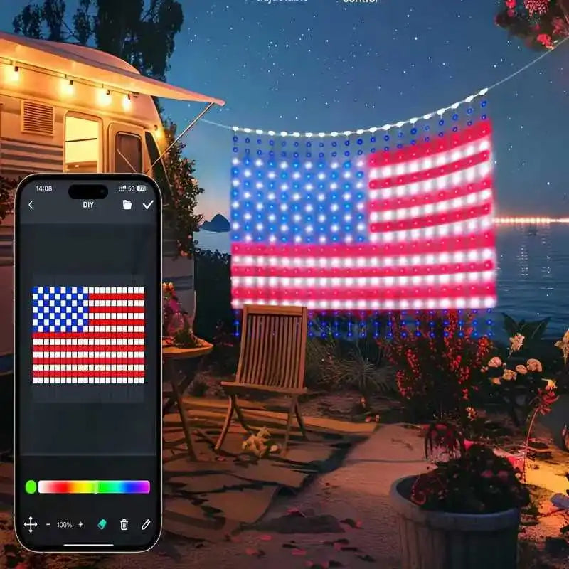 Music Sync LED Curtain Lights, Remote Controlled Smart String Lights, Outdoor Fairy Lights for Christmas Party & Home Decor