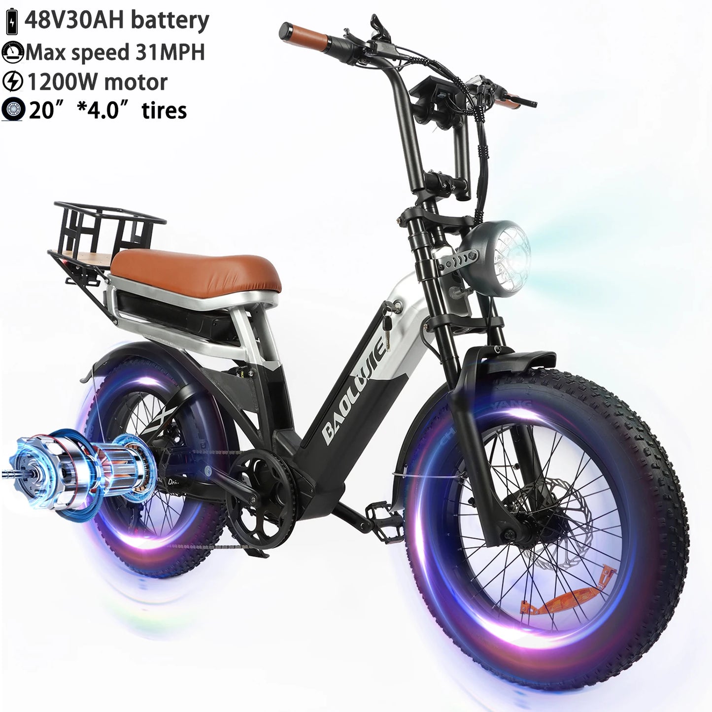 Baolujie Moto Electric Bicycle 1500 3000 5000W Peak