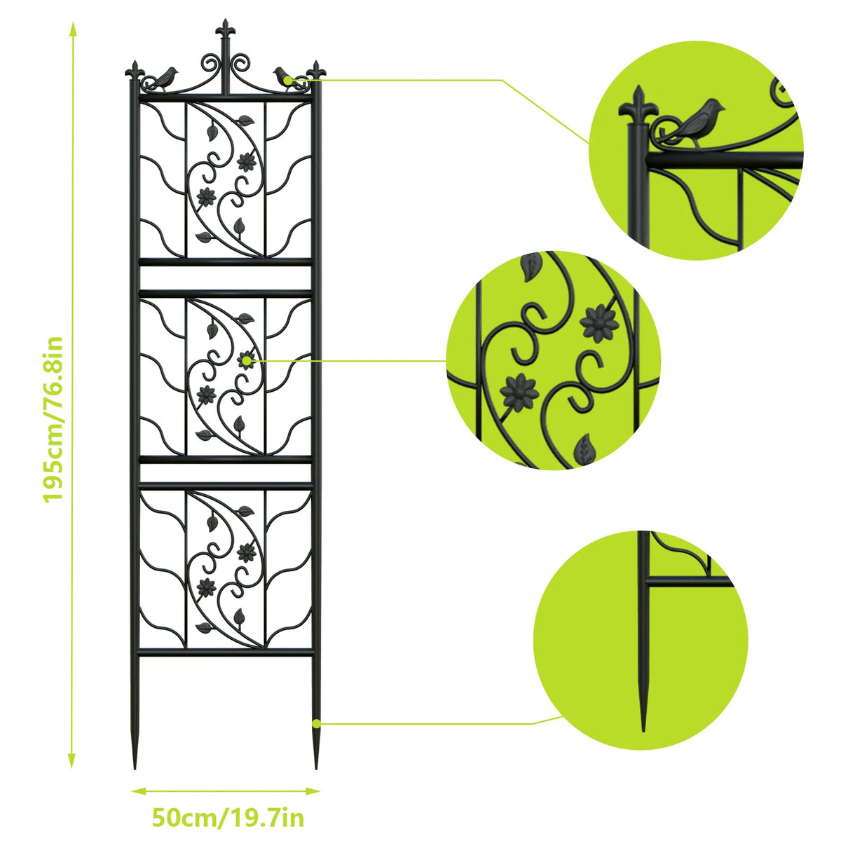 Decorative Metal Garden Trellis Panel for Climbing Plants and Flowers